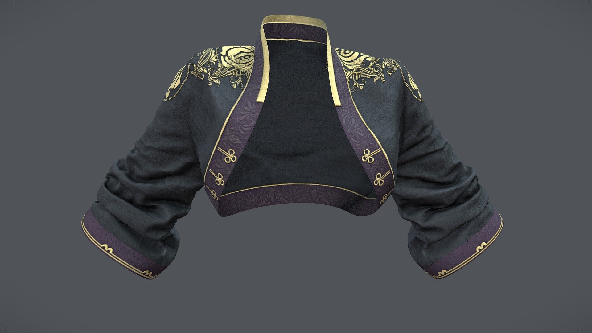 Traditional Chinese Japanese Bolero Jacket 3d model