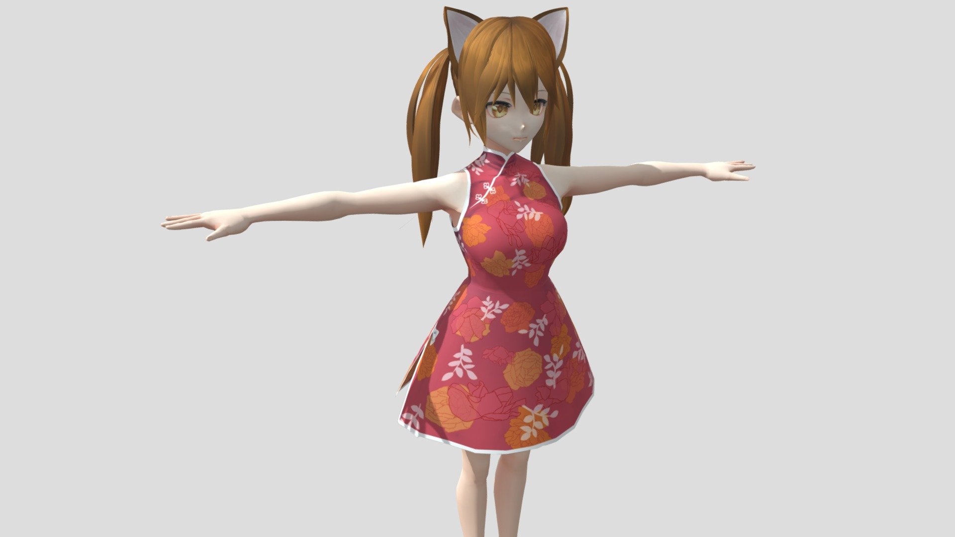 【Anime Character】Maple (Cheongsam/Unity 3D) 3d model