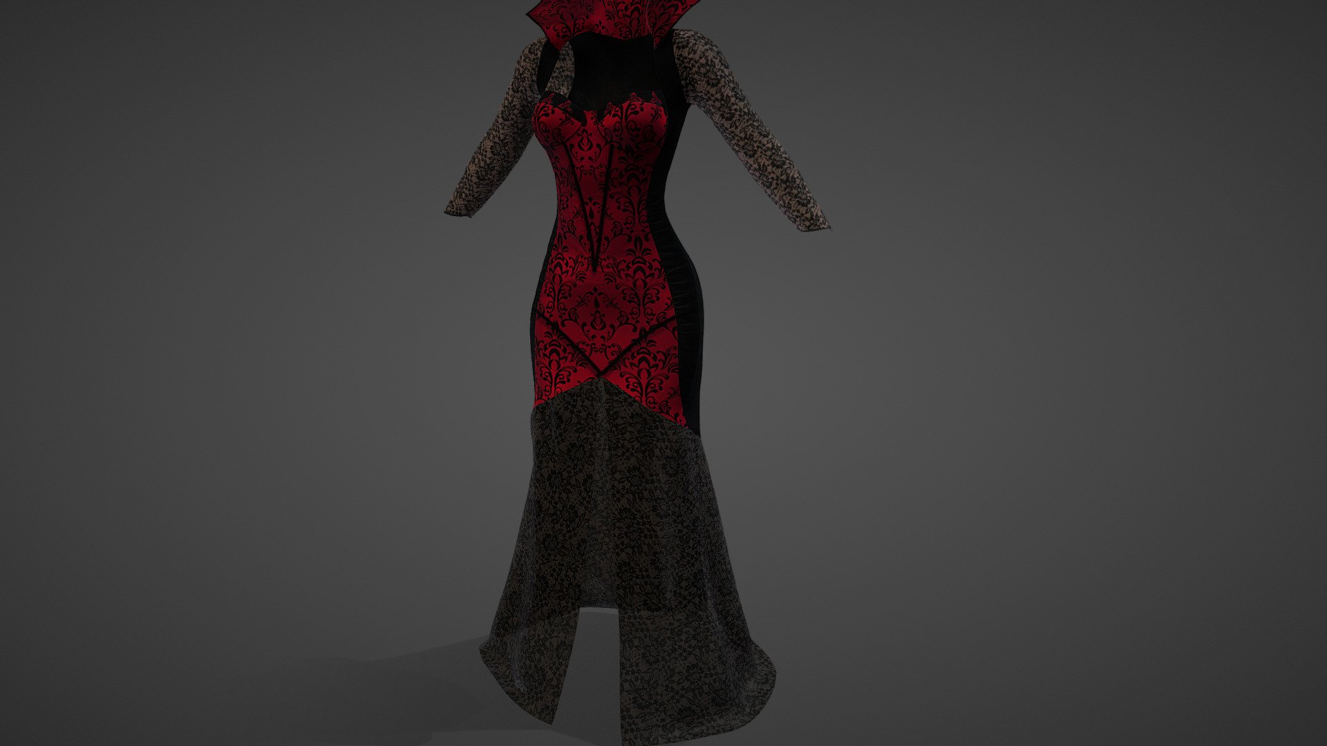 Female Vampire Dress 3d model