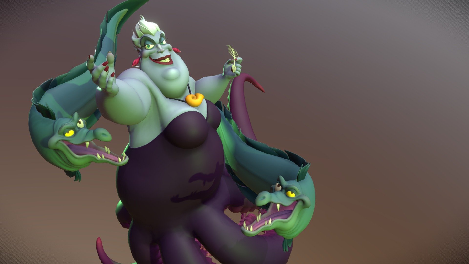 Ursula and her morays 3d model