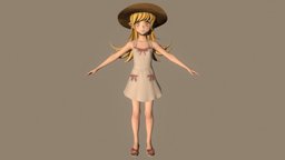 T pose rigged model of Shinobu Oshino