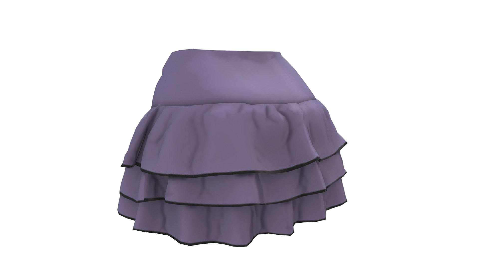 Female 3 Tiered Layered Mini Skirt 3d model