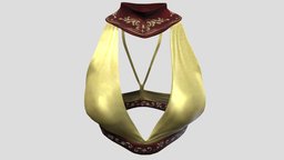 Gold Halter Top With Red Collar