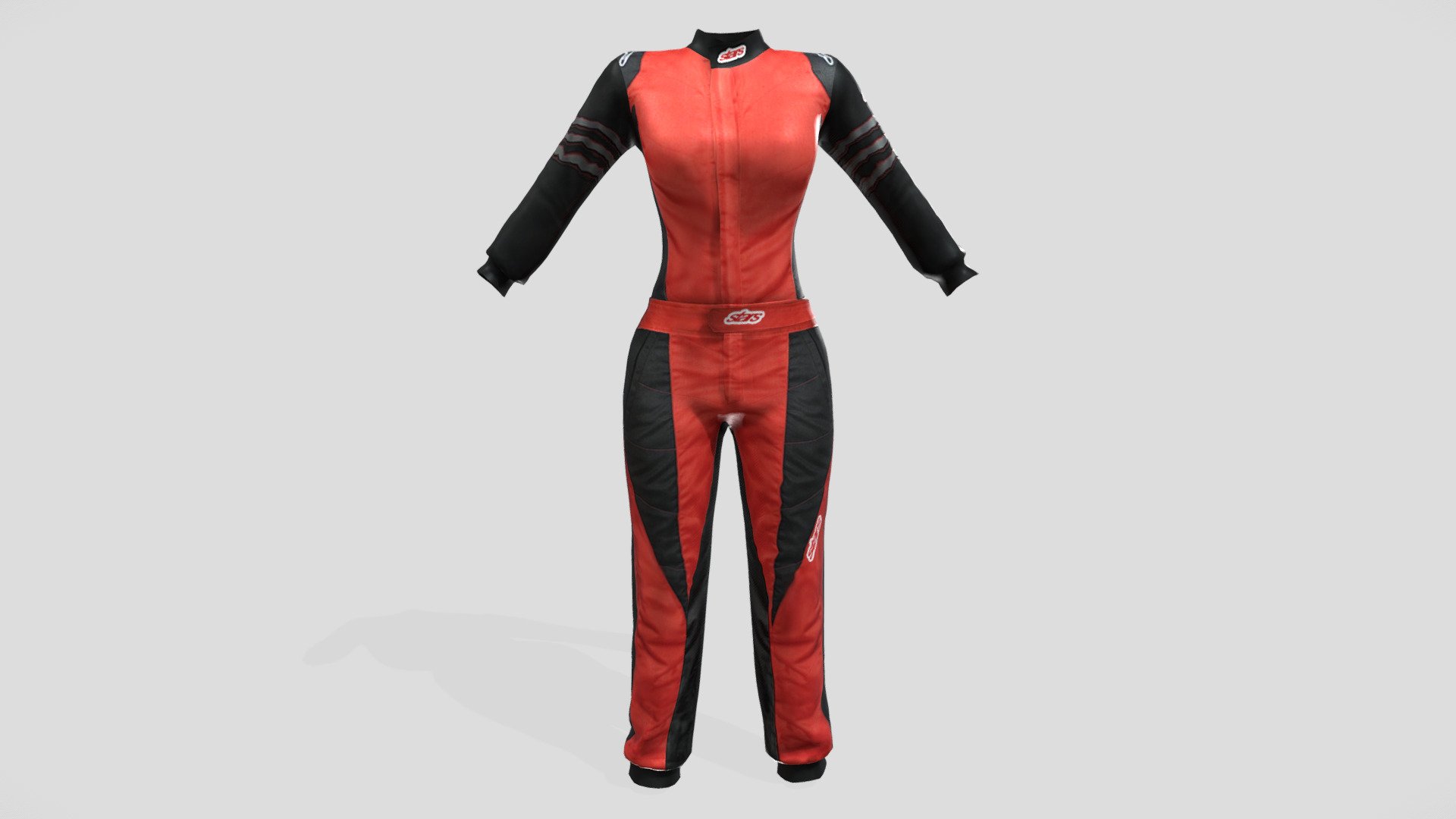 Female Racing Suit Uniform 3d model