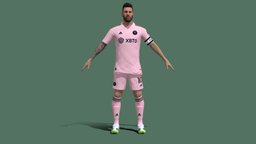 T-Pose rigged Lionel Messi Inter Miami