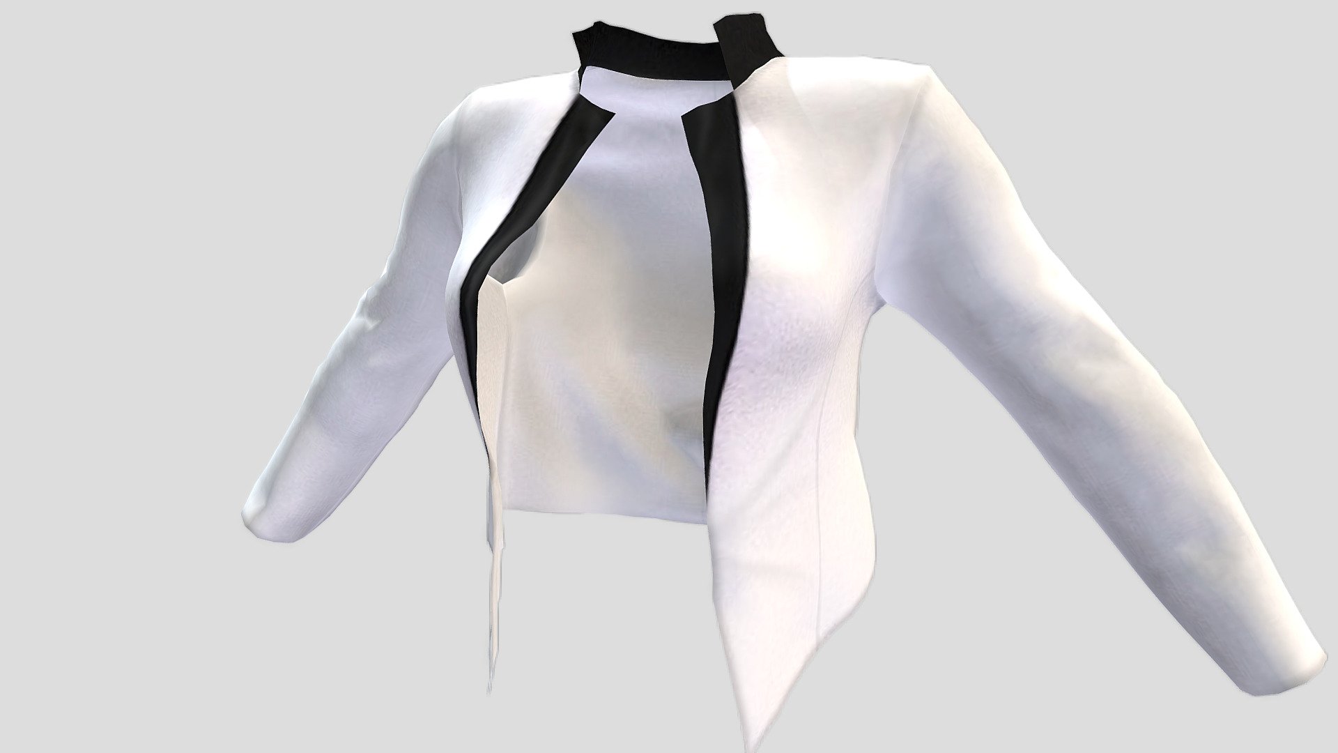 Female Standing Collar Tuxedo Jacket 3d model