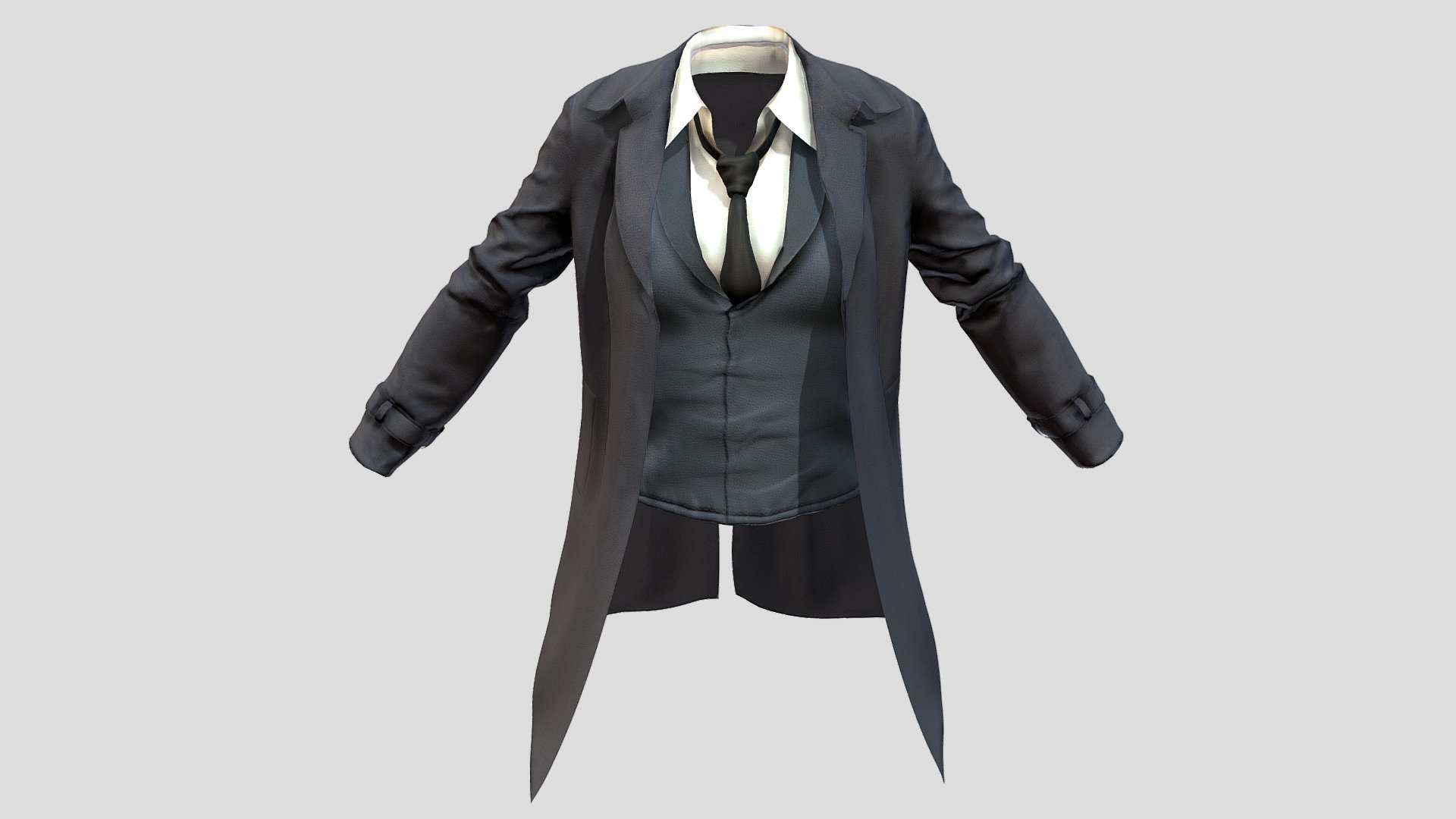 Female Old Western Coat 3d model