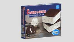 Ice Cream Sandwiches Low Poly PBR Realistic