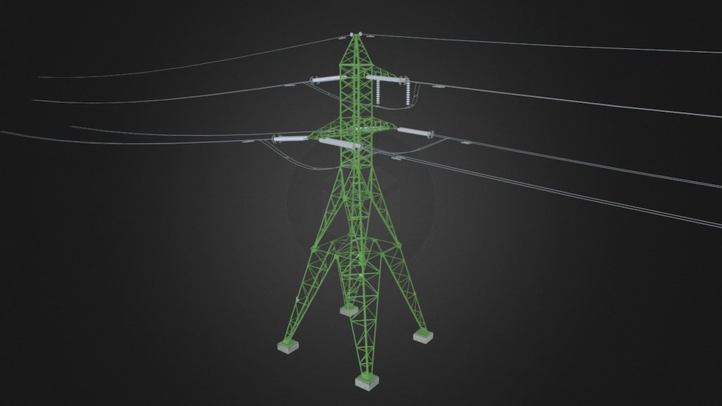 330 kV Power Lines 3d model