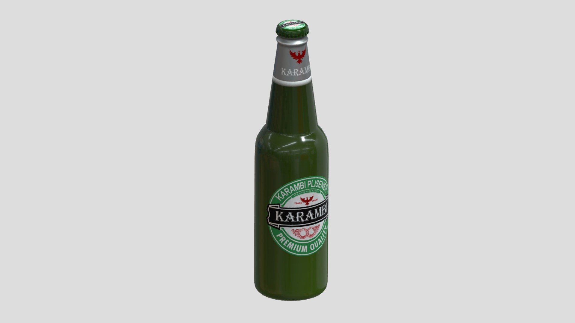 Beer 12 Oz Bottle Generic Low Poly PBR 3d model