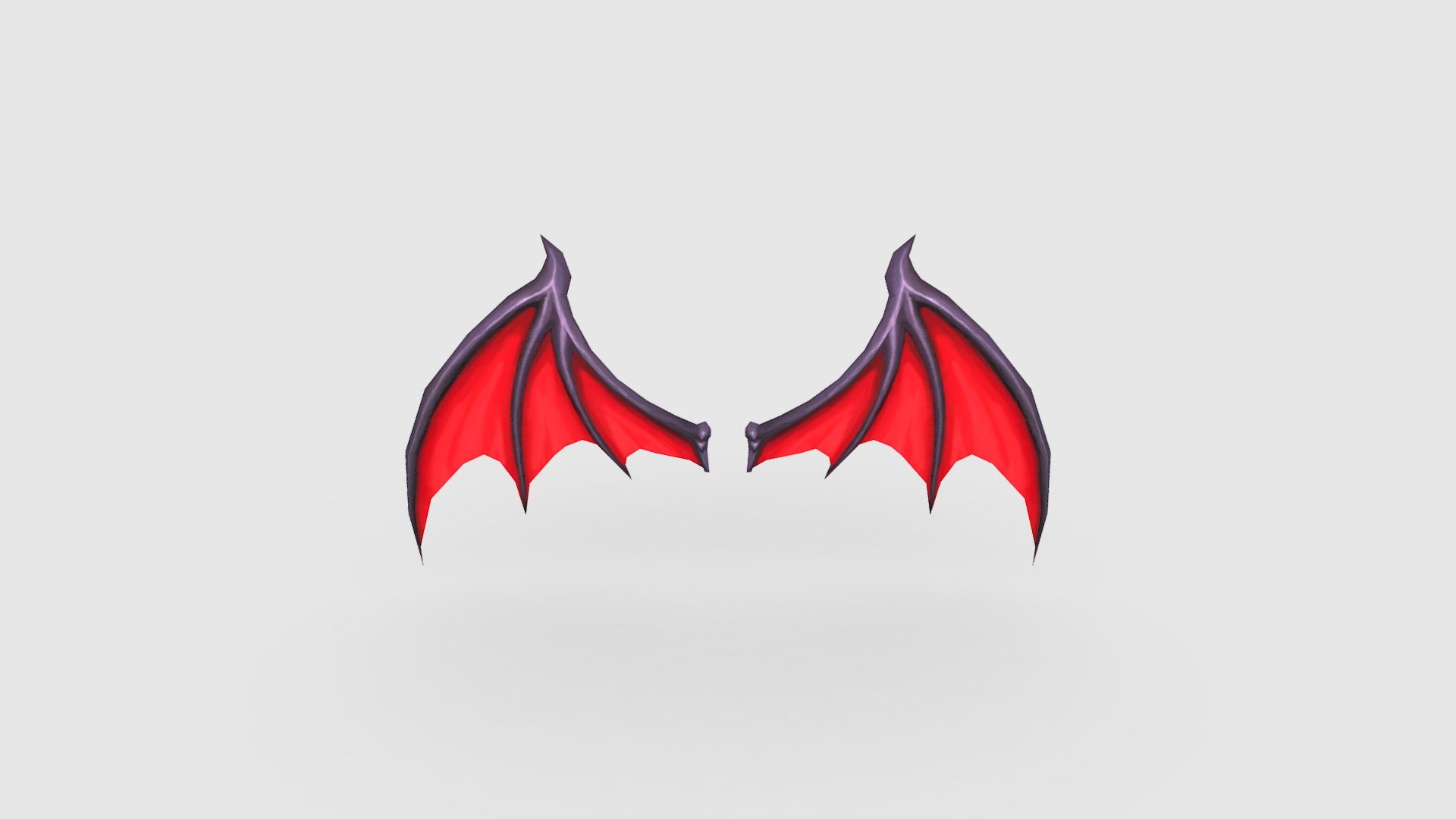 Cartoon red devil wing 3d model