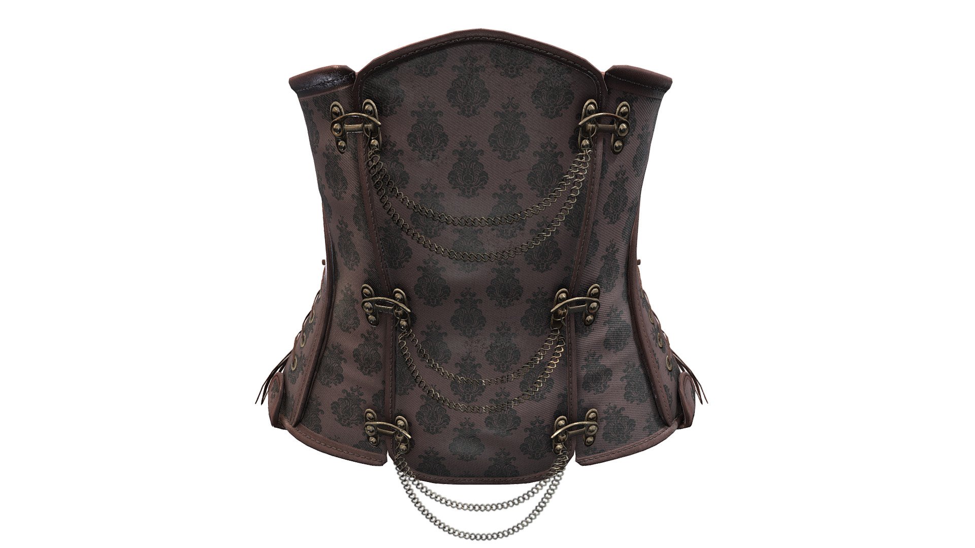 Female Chains Decorated Steampunk Corset 3d model