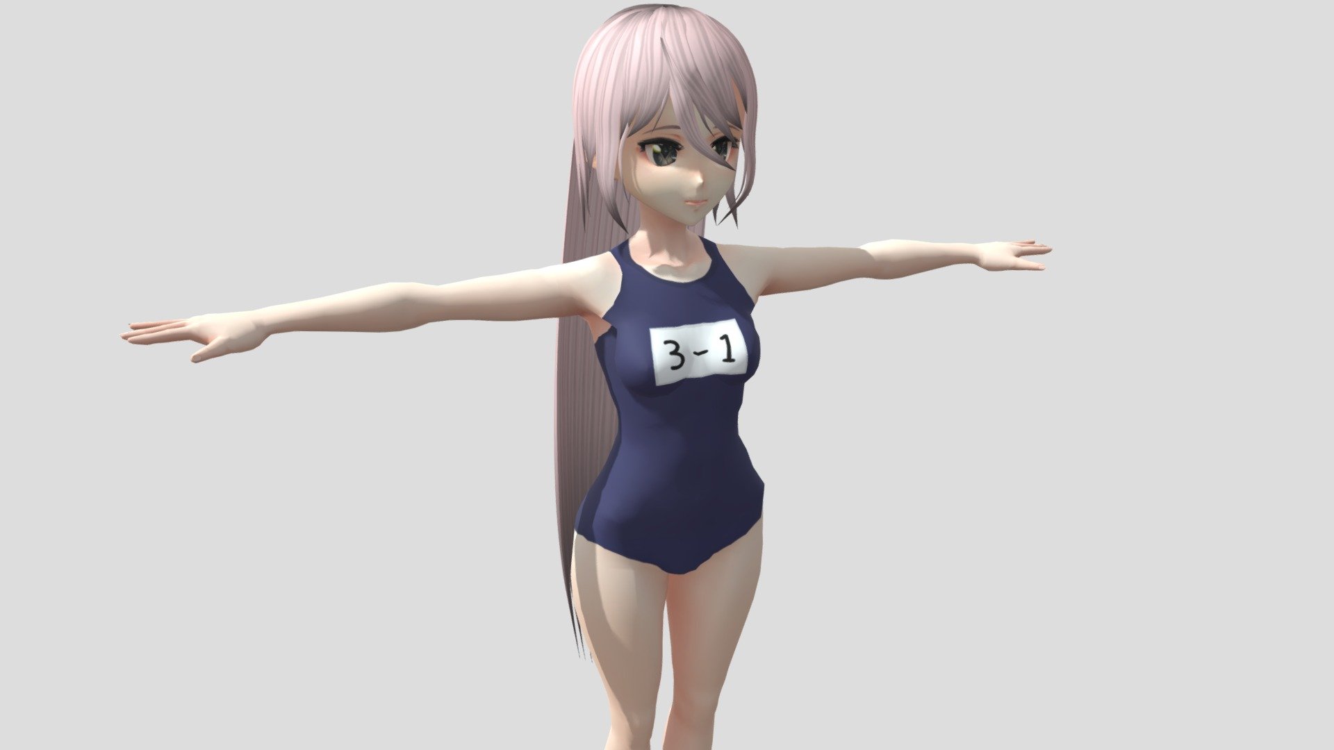 【Anime Character】Saki (Sukumizu/Unity 3D) 3d model