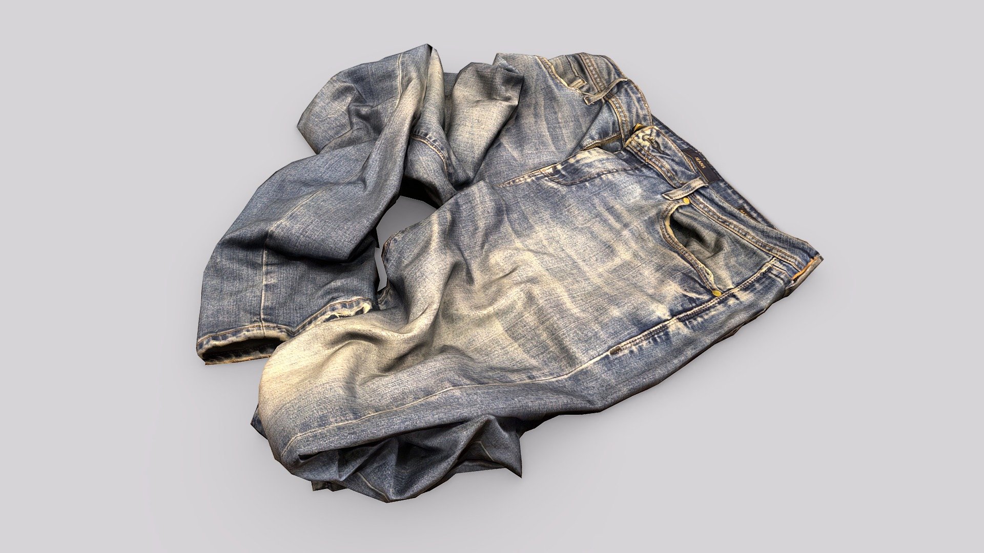 Scanned clothing: jeans 3d model