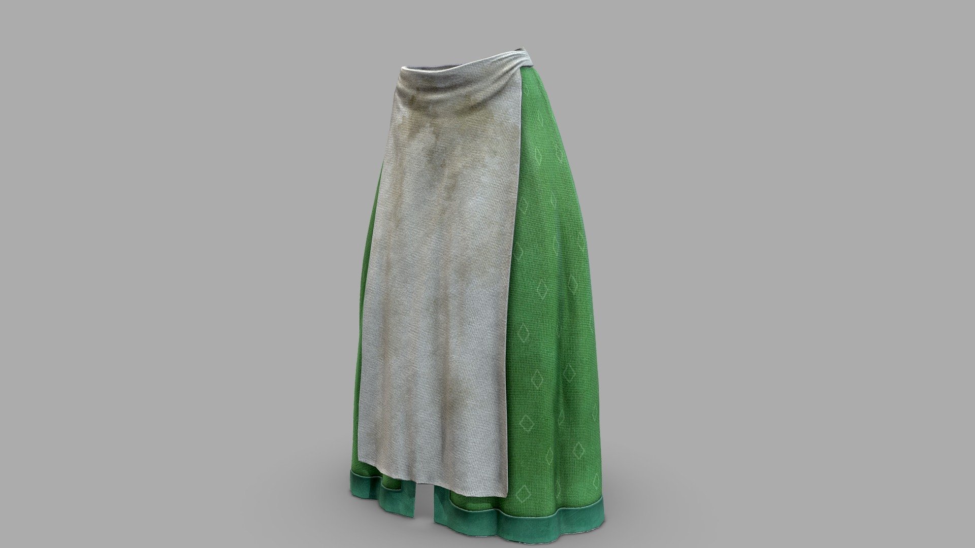 Female Medieval Pheasant Skirt With Dirty Apron 3d model