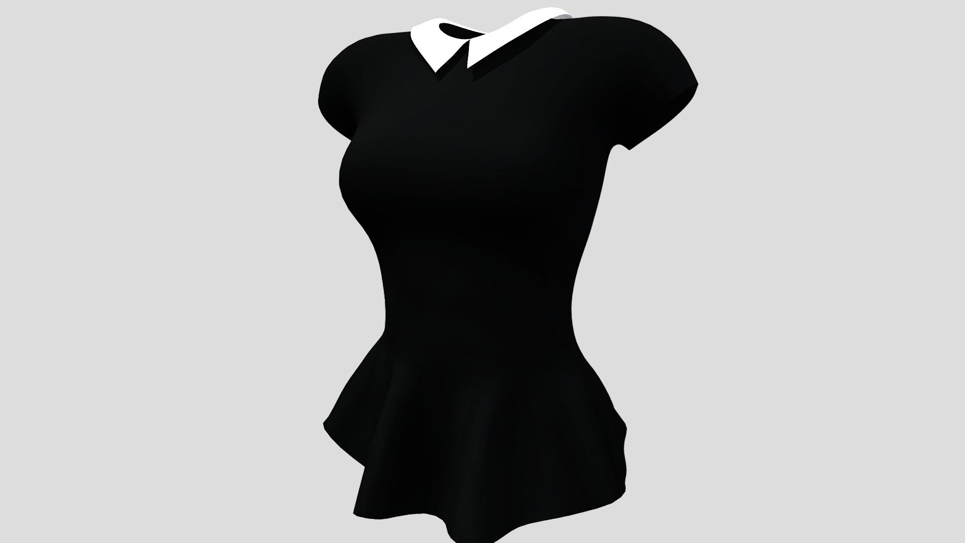 Female Peterpan Collar Peplum Top 3d model