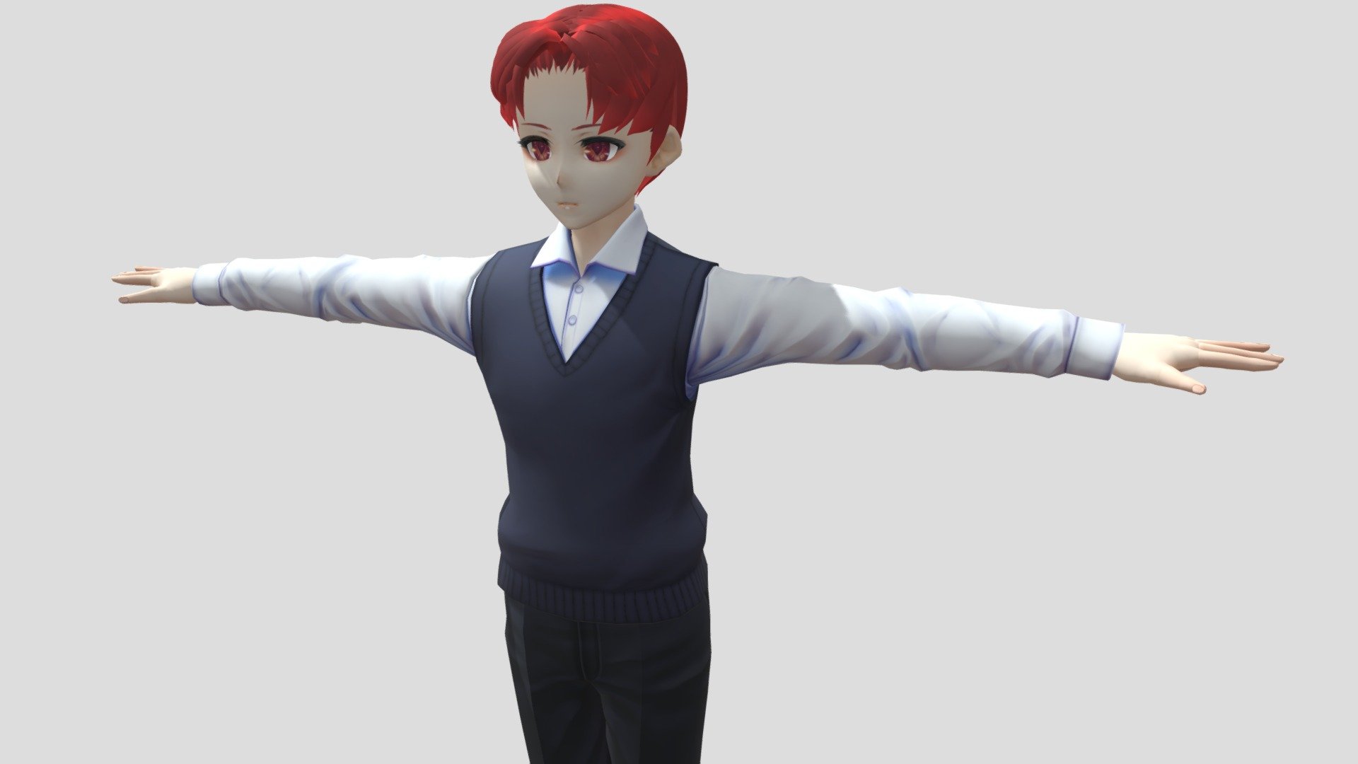 【Anime Character】Male001/002 (Discount/Unity 3D) 3d model