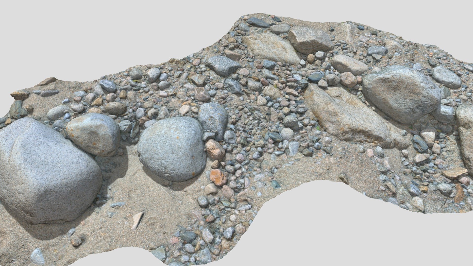 River Stone Pebbles Sand Rocks Scan 3d model