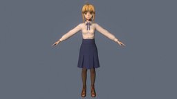 T pose rigged model of Saber