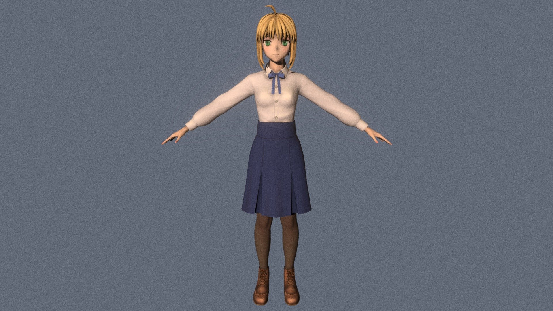 T pose rigged model of Saber 3d model