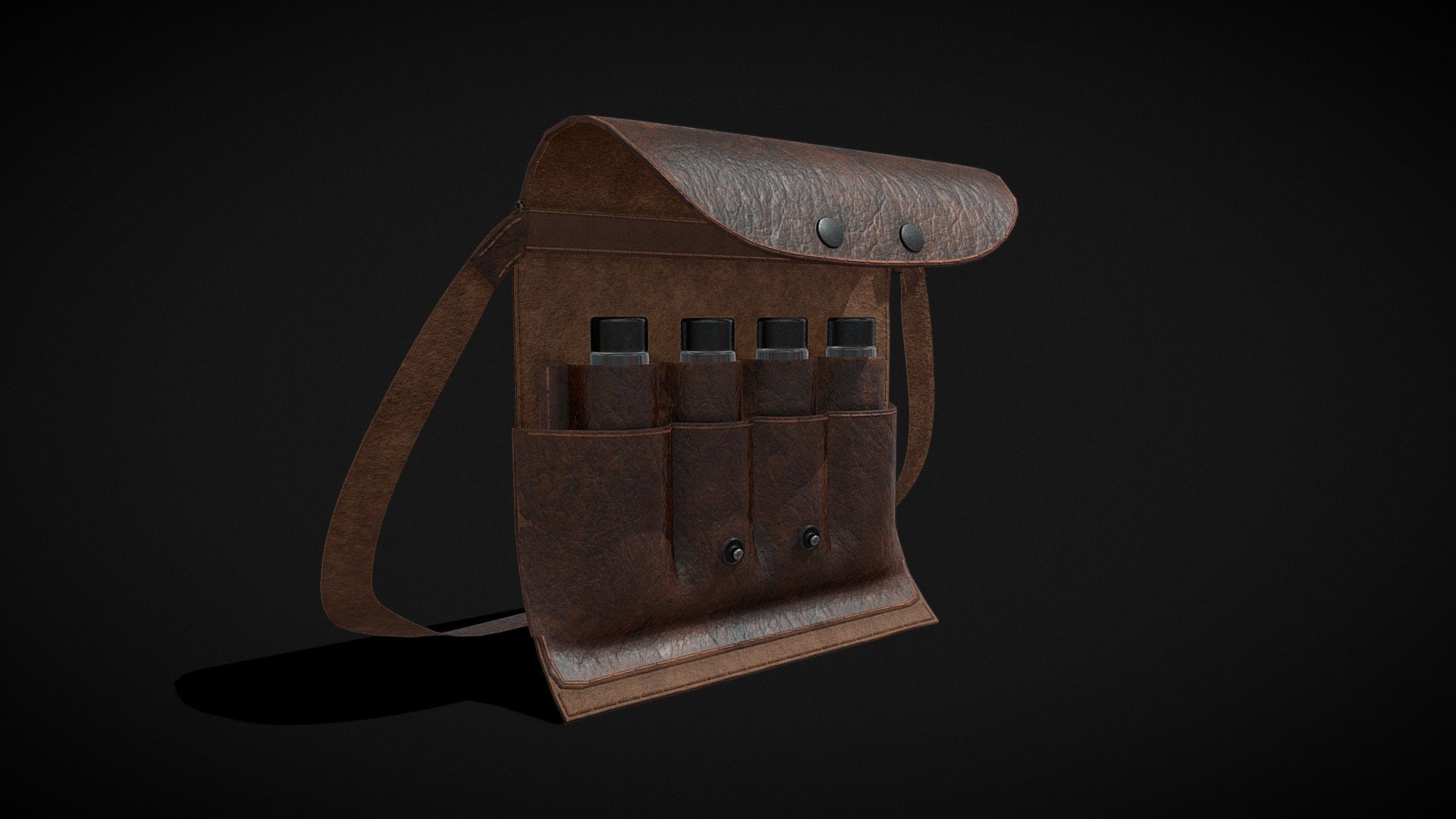 Leather Vial Container 3d model