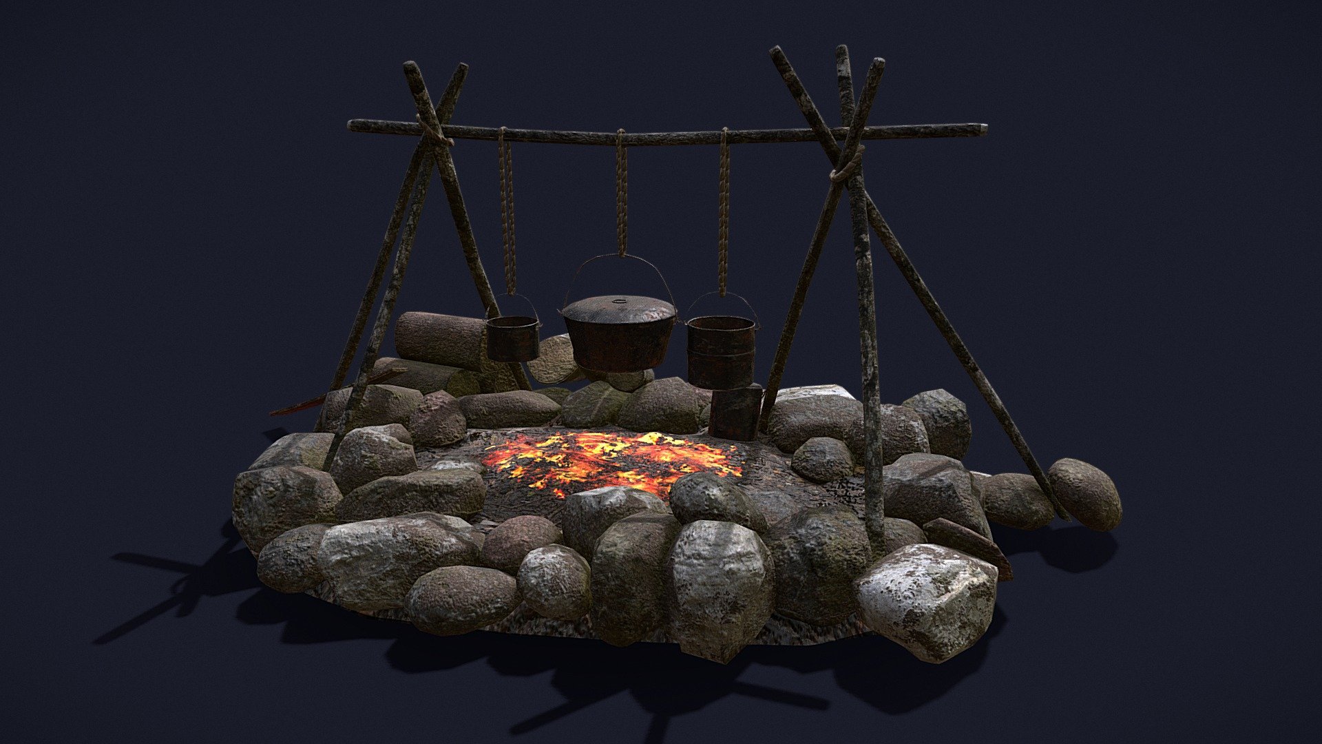 Camping Fire Pit 3d model