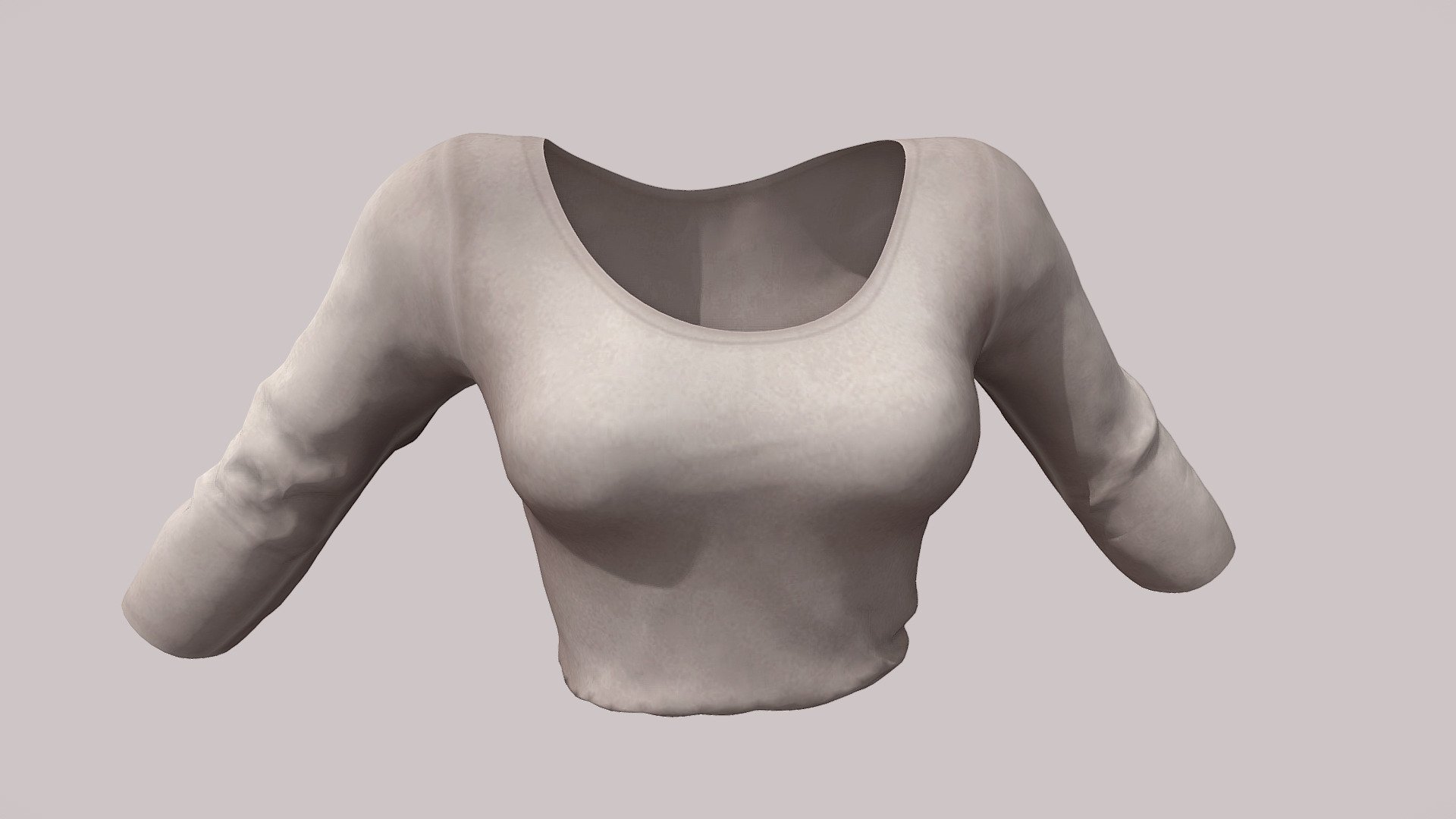 Female Tucked In Open Neck Sweater 3d model