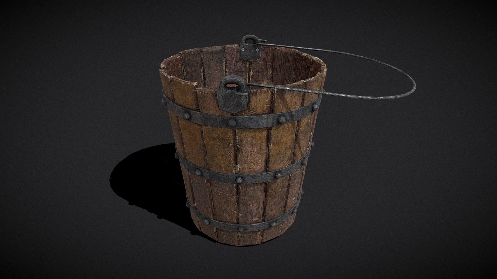 Reinforced Wooden Bucket 3d model