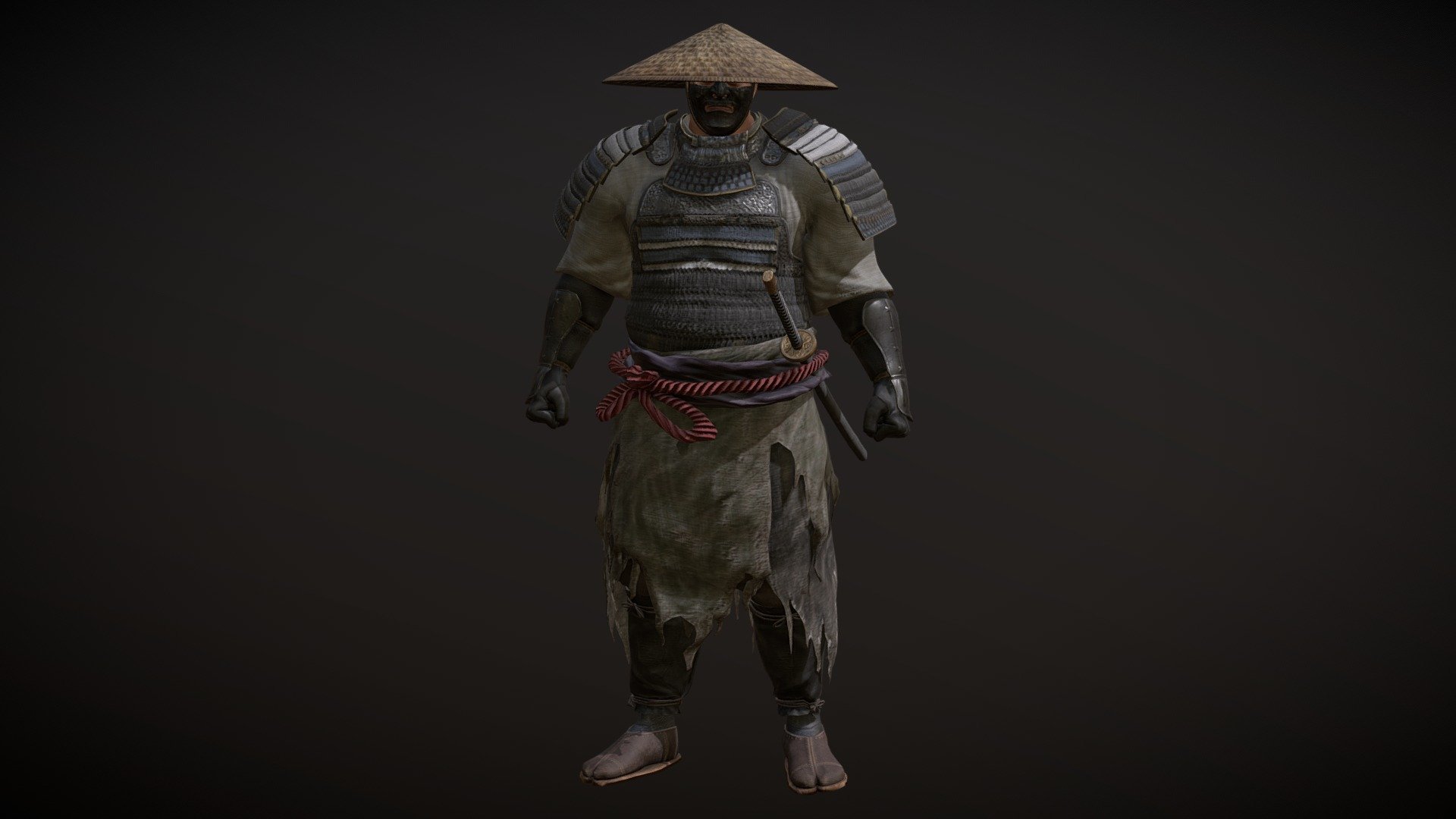 Samurai Character PBR Game Ready 3d model