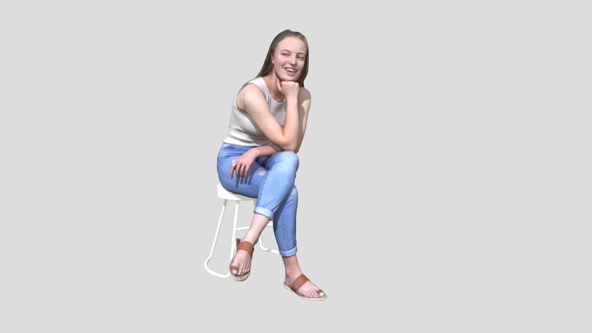 Zoe 1595 Woman Sitting 3d model