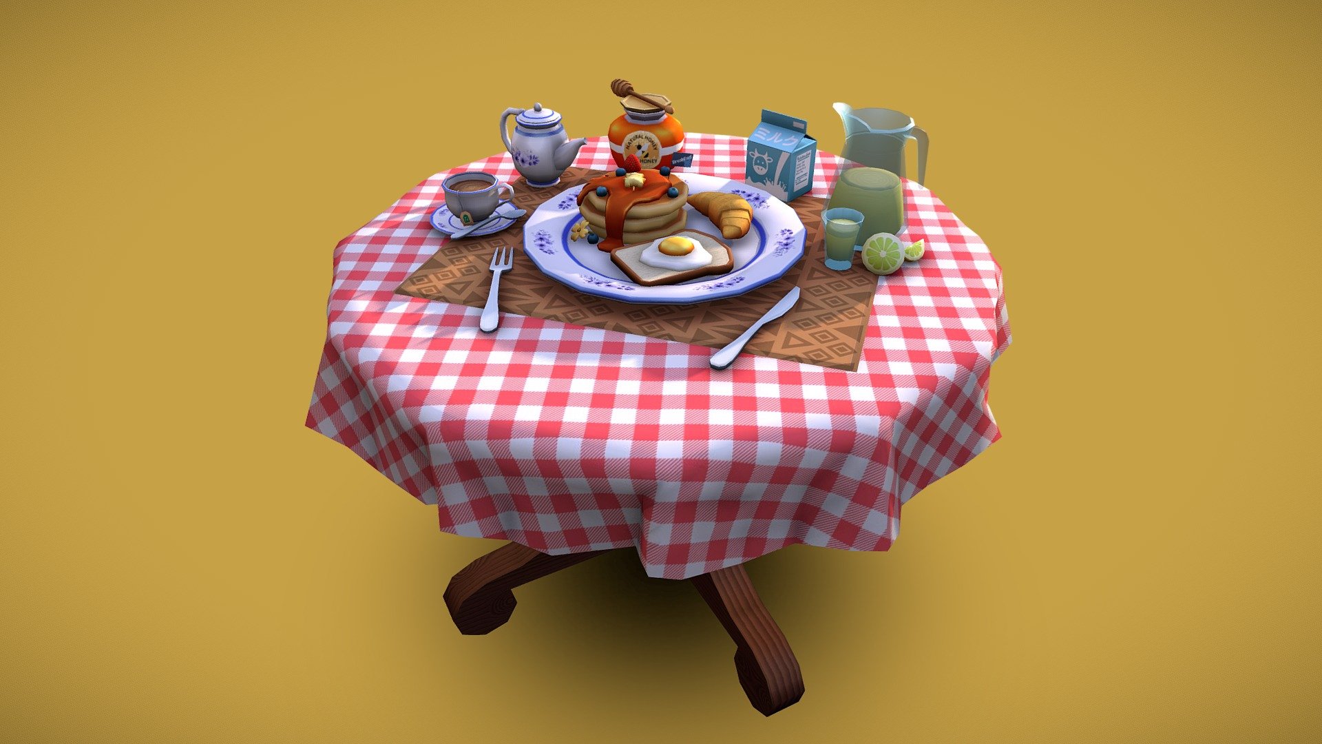 Holiday Breakfast 3d model