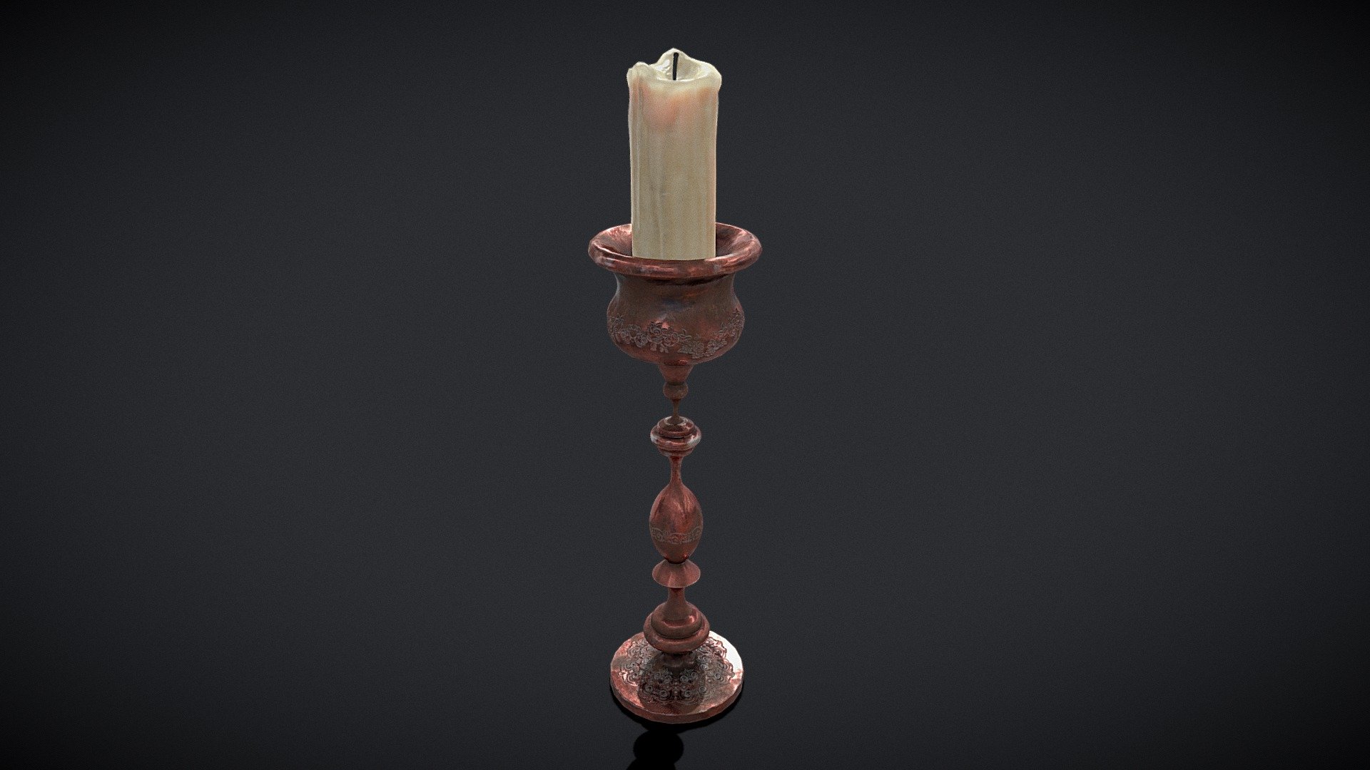 Elegant Candle Stick 3d model