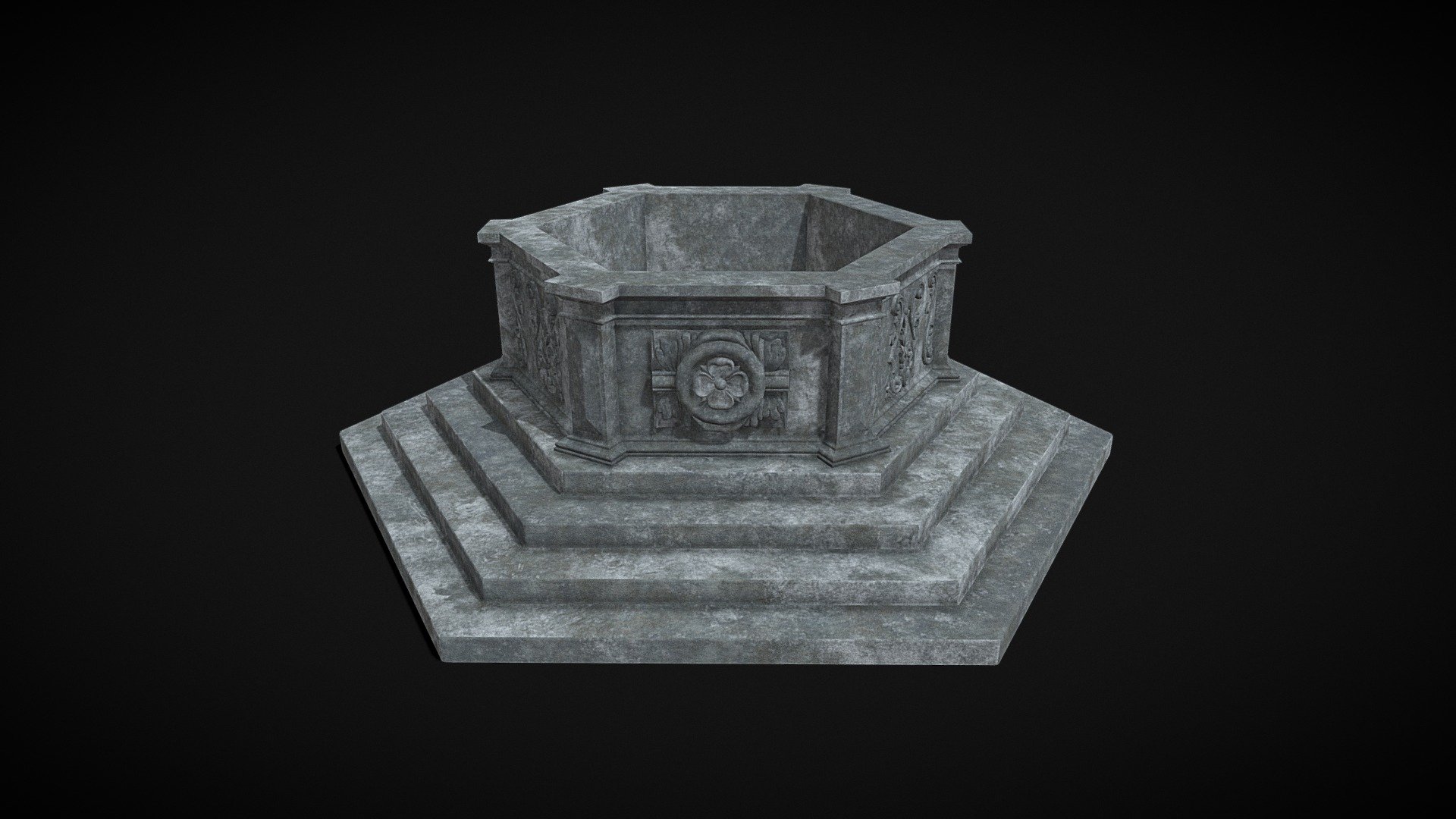 Baroque Style Garden Basin 3d model