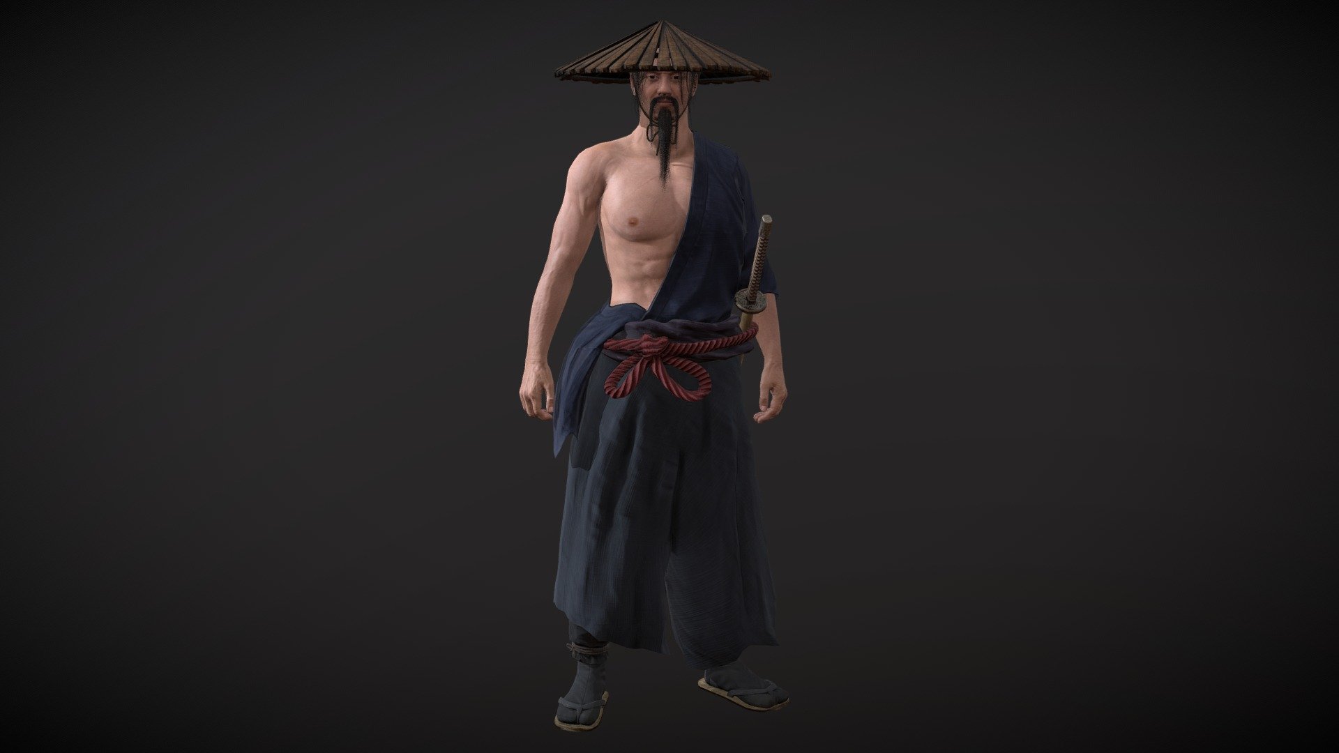 Samurai Character PBR Game Ready 3d model