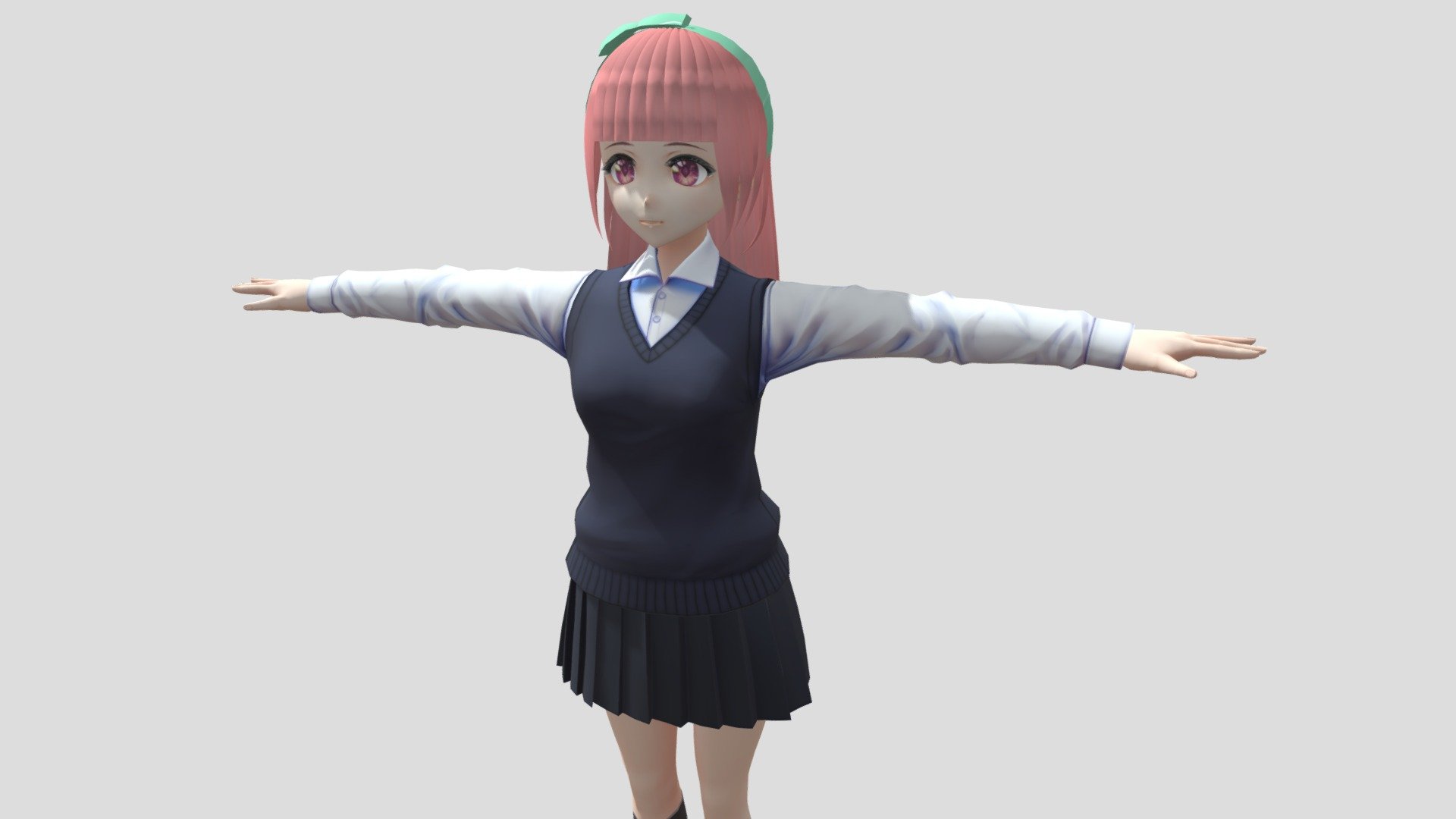 【Anime Character】Female011 (Discount/Unity 3D) 3d model