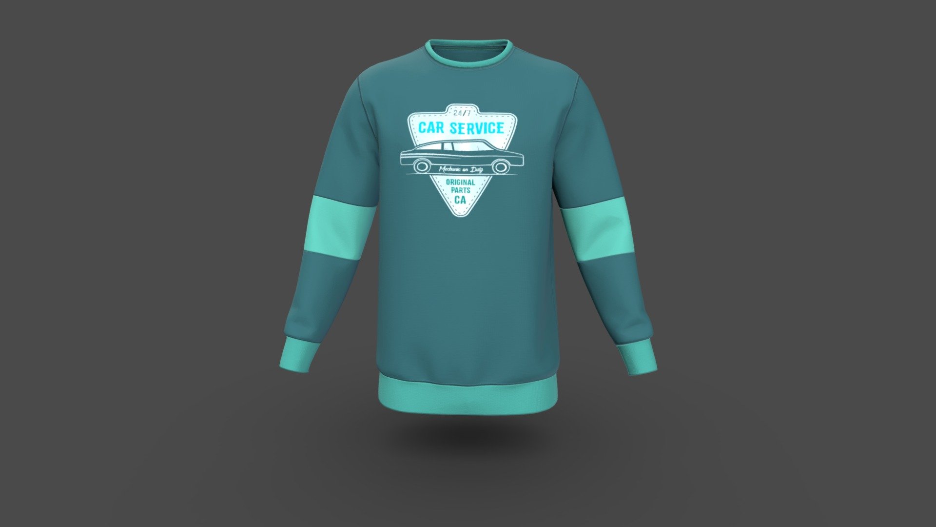 Men Color Block Sweatshirt 3d model