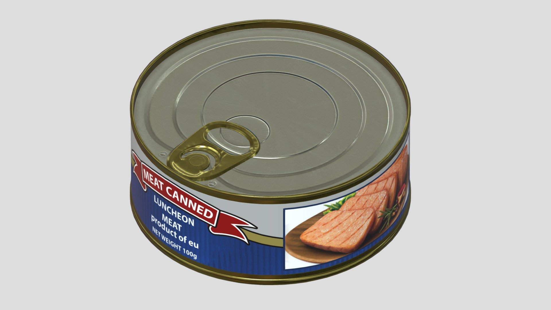 Meat Canned Low Poly PBR 3d model