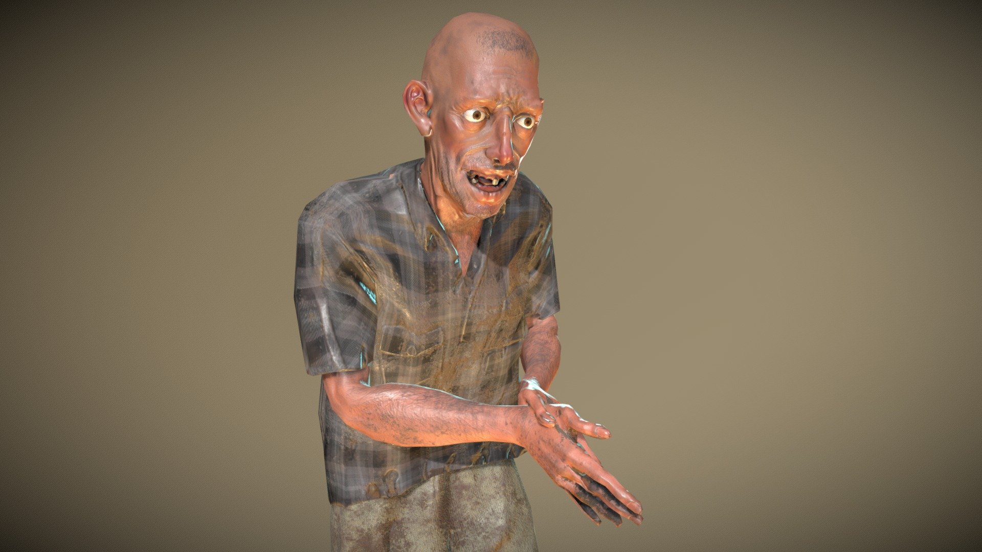 Homeless Man 3d model