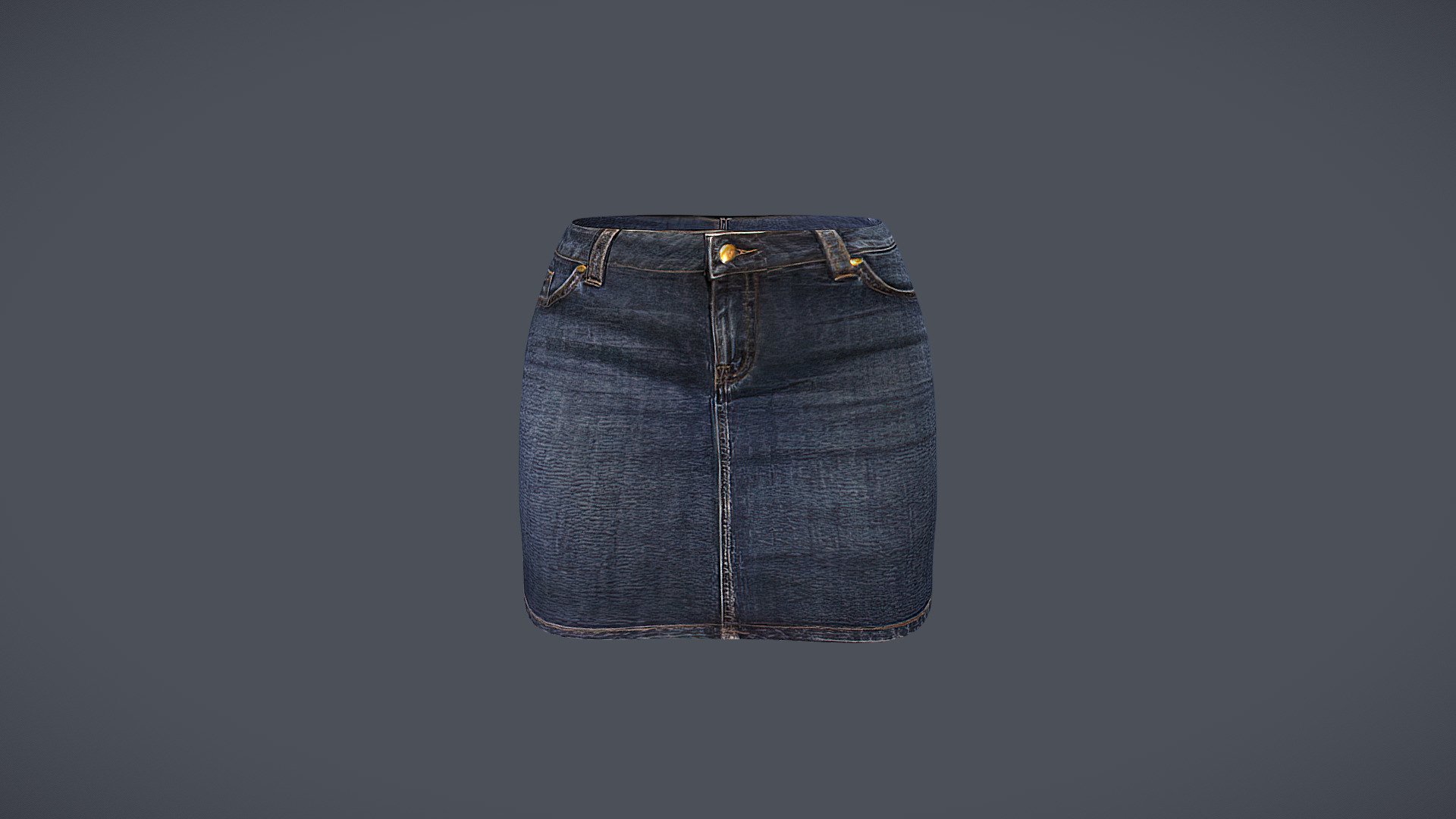 Female Mini Denim Skirt 3d model