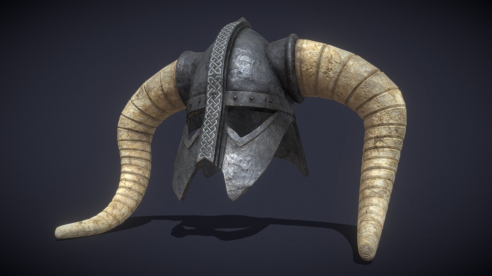 Medieval Viking Horn Helmet 3d model