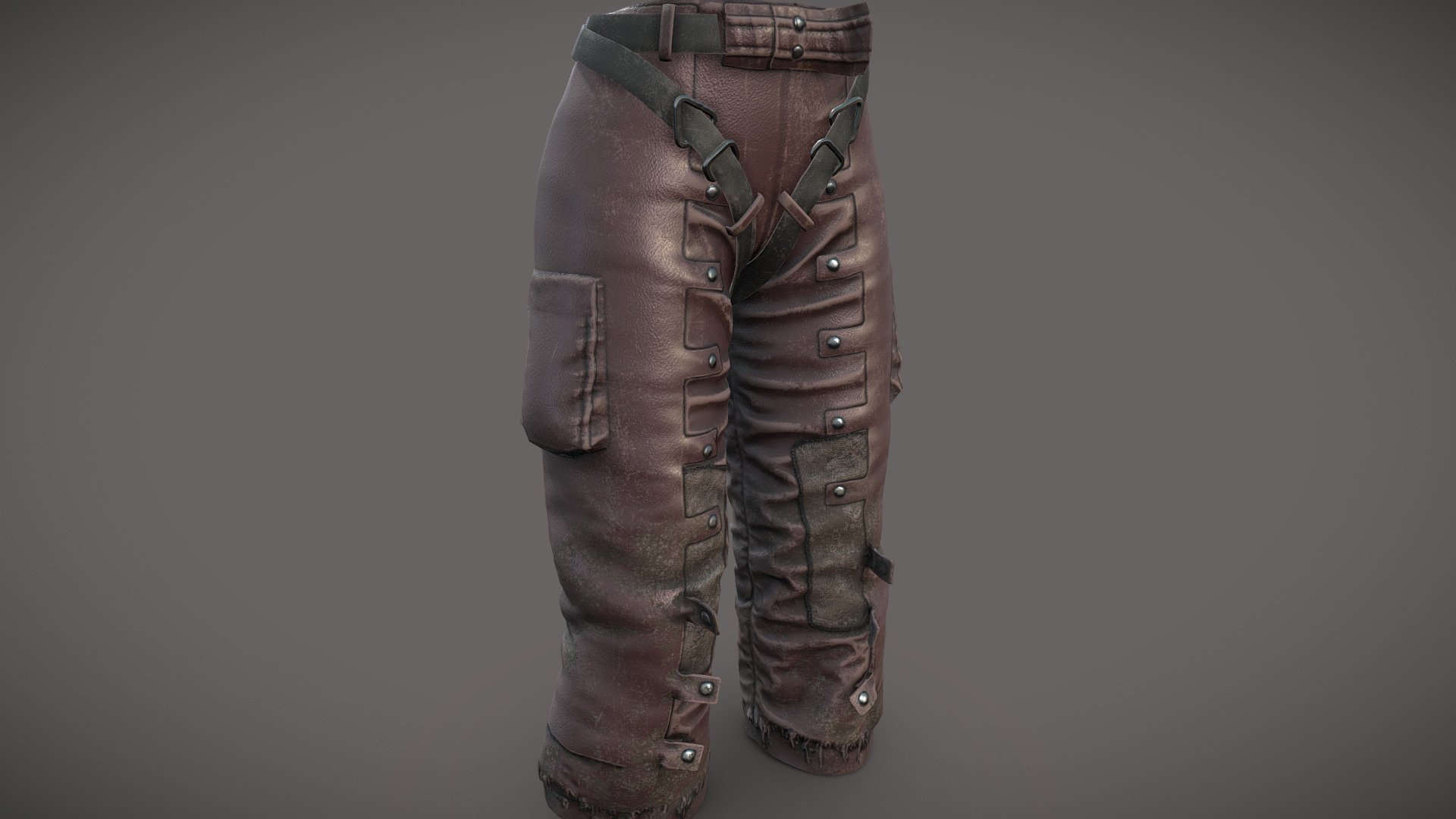 Female Apocalyptic Grunge Urban Cargo Pants 3d model