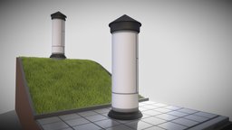 Classic Advertising Pillar Version 9 (Low-Poly)