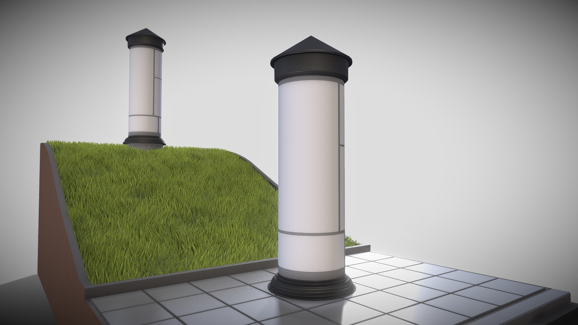 Classic Advertising Pillar Version 9 (Low-Poly) 3d model