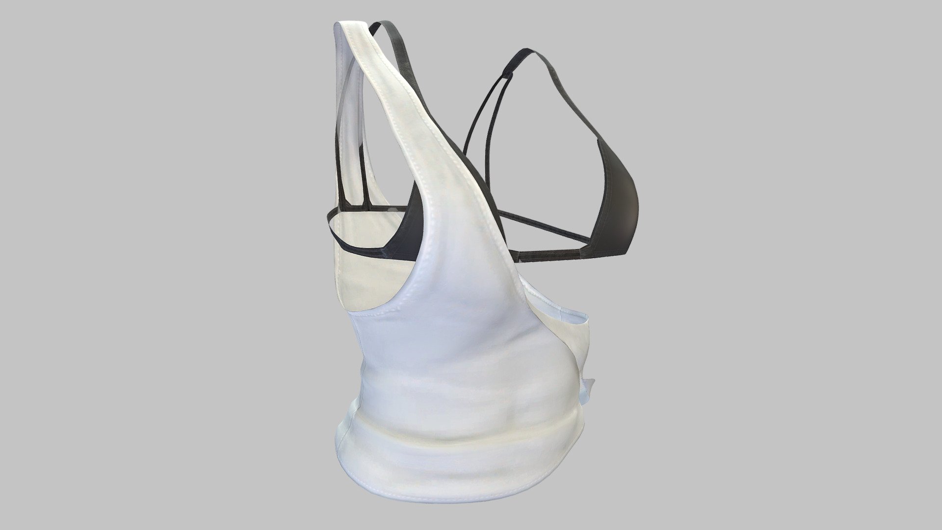 Female Off Shoulder Beach Bikini Tank Top 3d model