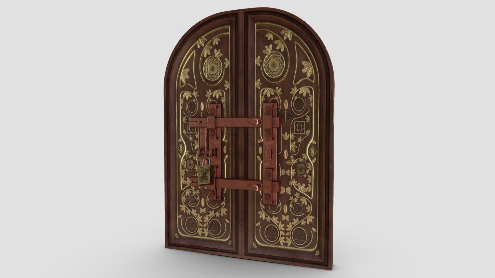 Wooden Door Ornament 3d model