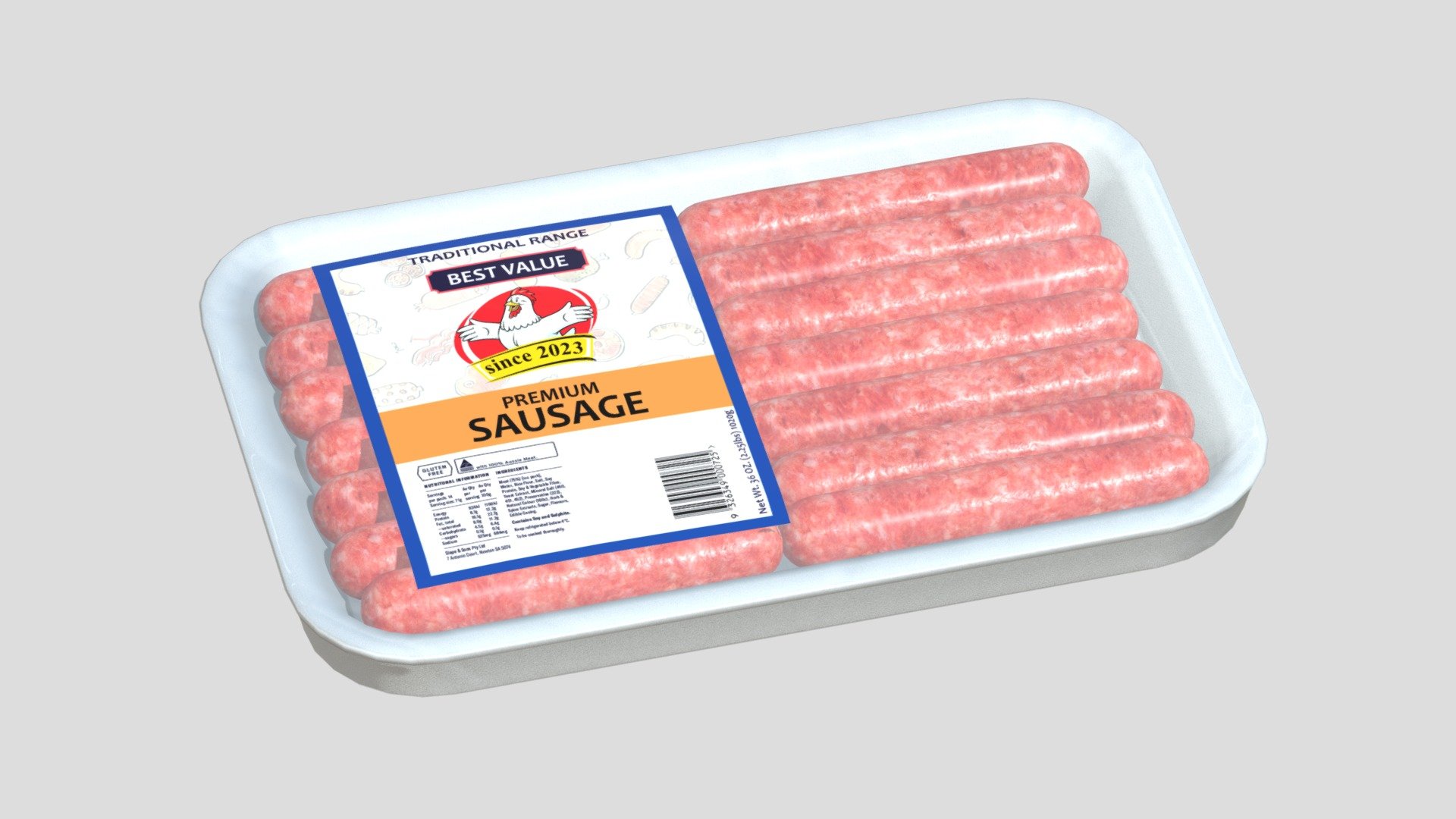 Sausages Pack Low Poly PBR 3d model