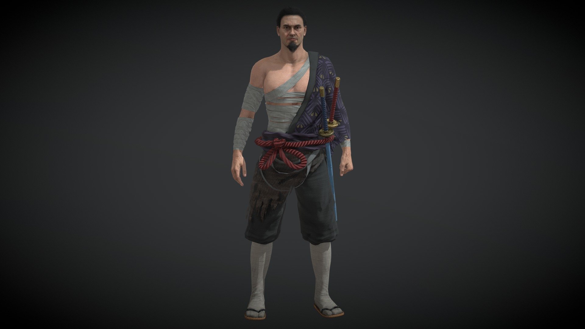 Samurai Character PBR Game Ready 3d model