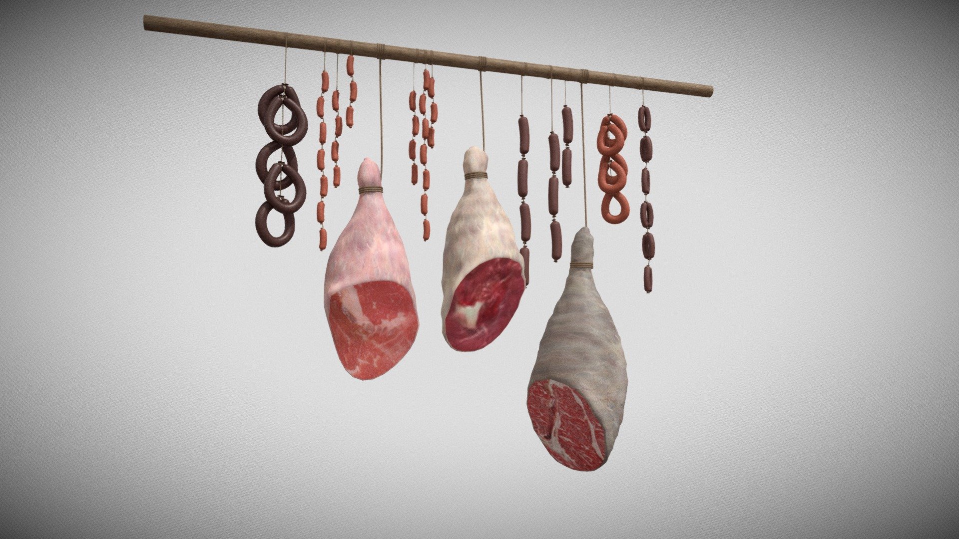 3D meats and sausages model 3d model