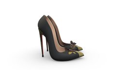 Female Black Butterfly Pointy Toe Pumps