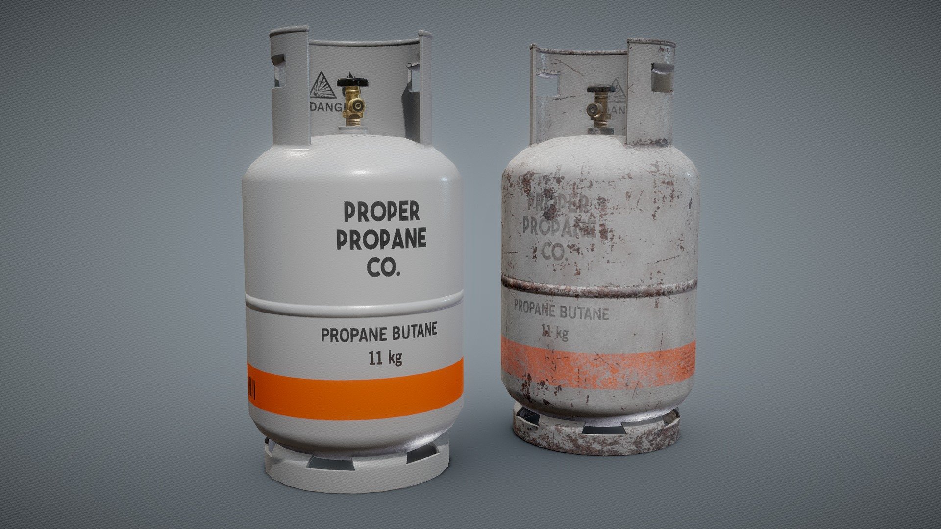 Gas Cylinder 11kg Gray 3d model